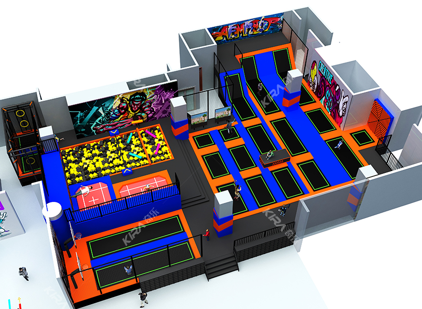 該運動公園主要以蹦床為主，另外還有攀爬拓展，鐳射對戰(zhàn)，VR互動，自由蹦床，扣籃蹦床區(qū)等等