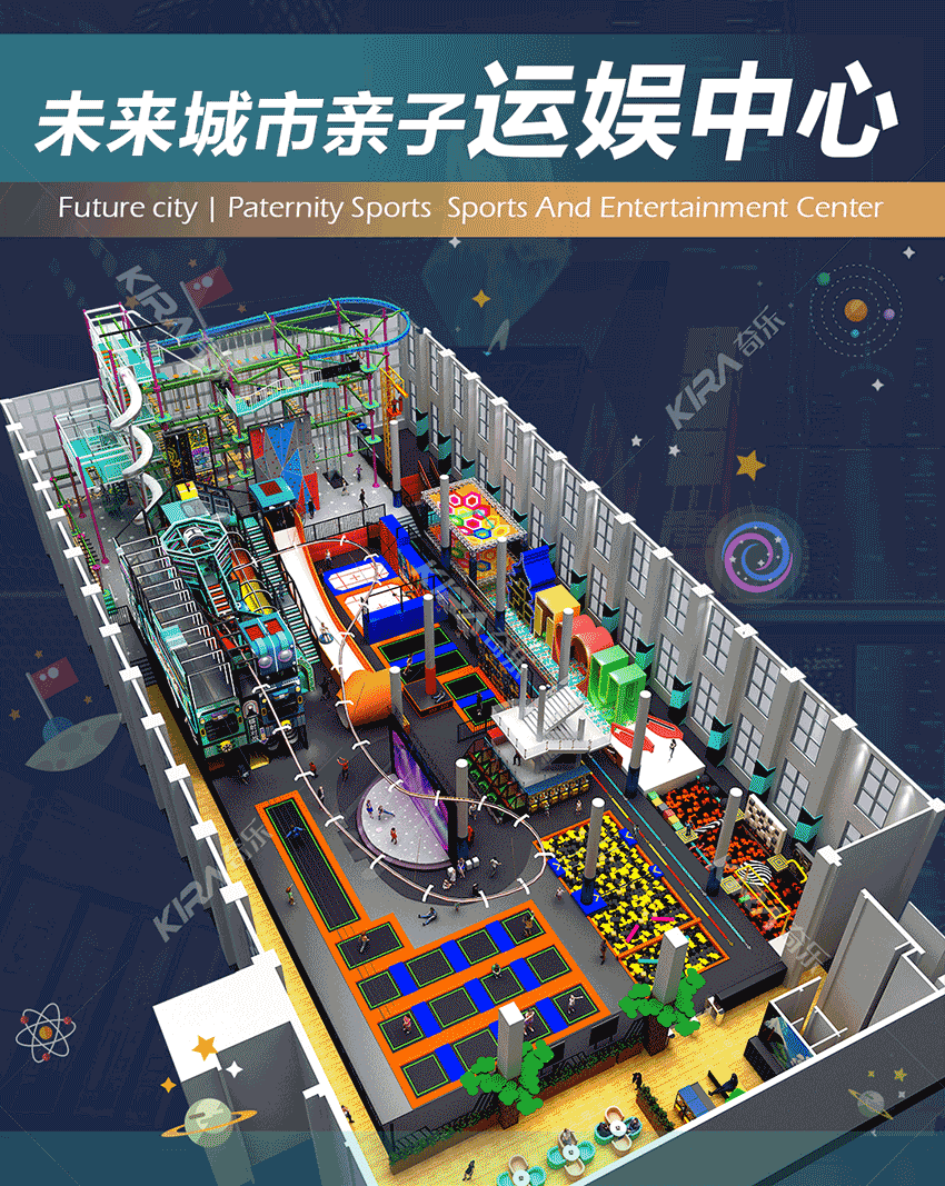 未來(lái)城市親子運(yùn)娛中心是奇樂(lè)集團(tuán)全新打造的室內(nèi)大型親子樂(lè)園。